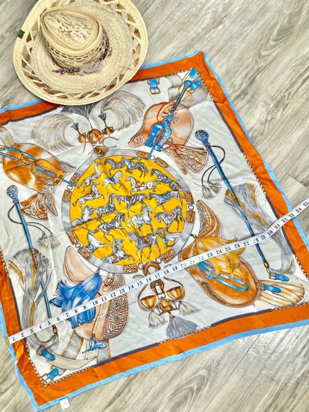Equestrian horse saddle boho silk scarf/wrap w farmhouse prairie Country vibe - Picture 3 of 11